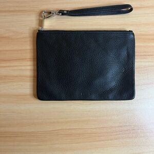 Fossil Black Leather Wristlet Clutch